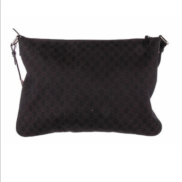 Gucci Dark Brown Demin Monogram Messenger Bag - Picture 3 of 8